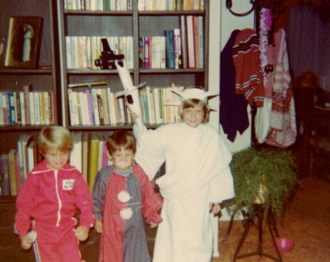 You may also note the homemade Steve Austin costume, and the handsewn clown costume - all made by my mom.